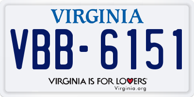 VA license plate VBB6151
