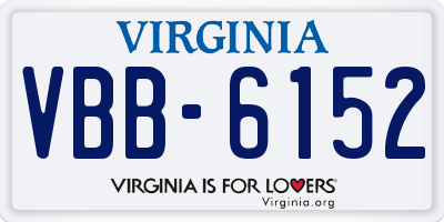 VA license plate VBB6152