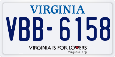 VA license plate VBB6158