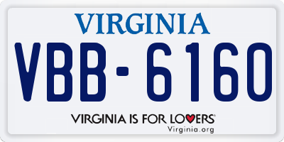 VA license plate VBB6160