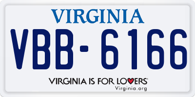 VA license plate VBB6166