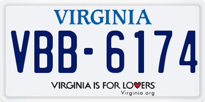 VA license plate VBB6174