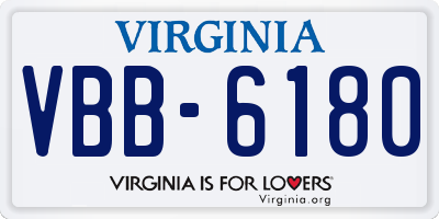 VA license plate VBB6180