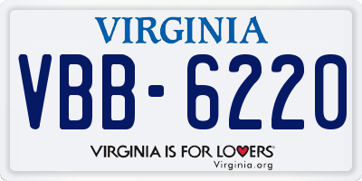 VA license plate VBB6220