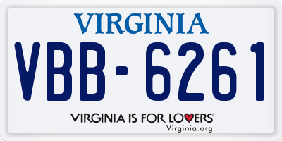 VA license plate VBB6261
