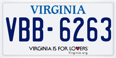 VA license plate VBB6263
