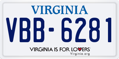 VA license plate VBB6281