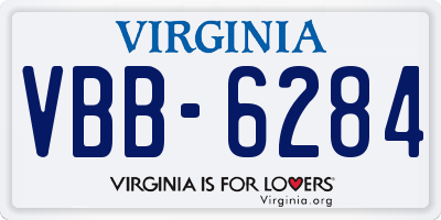 VA license plate VBB6284