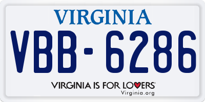 VA license plate VBB6286