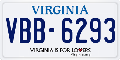 VA license plate VBB6293