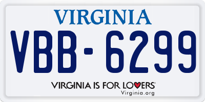 VA license plate VBB6299