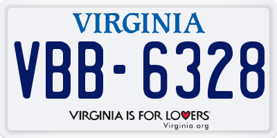 VA license plate VBB6328
