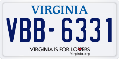 VA license plate VBB6331
