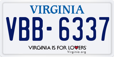 VA license plate VBB6337