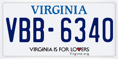 VA license plate VBB6340