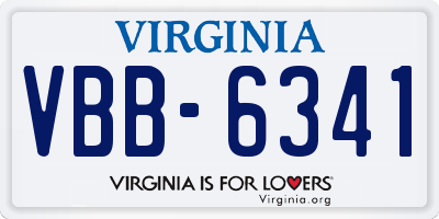 VA license plate VBB6341
