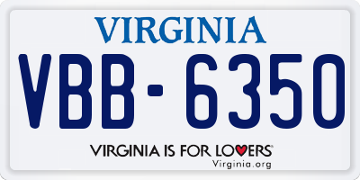VA license plate VBB6350
