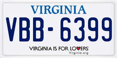 VA license plate VBB6399