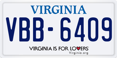 VA license plate VBB6409