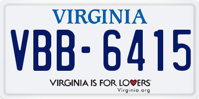 VA license plate VBB6415