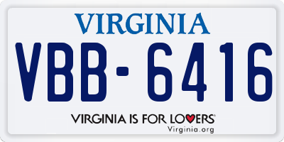 VA license plate VBB6416