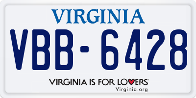VA license plate VBB6428
