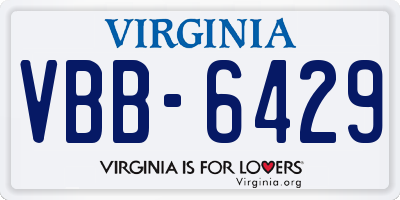 VA license plate VBB6429