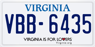 VA license plate VBB6435