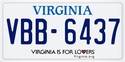 VA license plate VBB6437