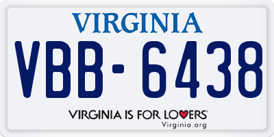 VA license plate VBB6438