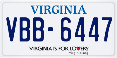 VA license plate VBB6447