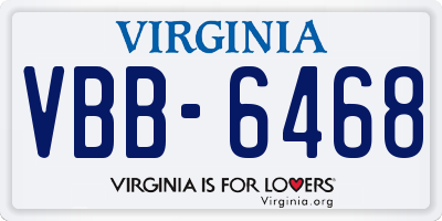 VA license plate VBB6468