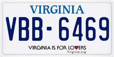 VA license plate VBB6469