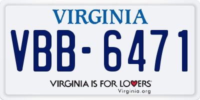 VA license plate VBB6471