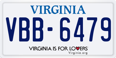 VA license plate VBB6479