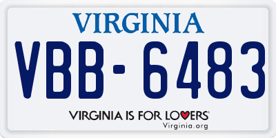 VA license plate VBB6483