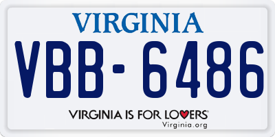 VA license plate VBB6486
