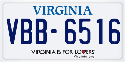 VA license plate VBB6516