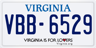 VA license plate VBB6529