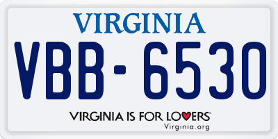 VA license plate VBB6530
