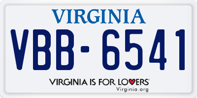VA license plate VBB6541