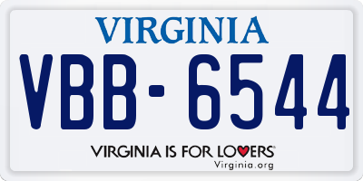 VA license plate VBB6544