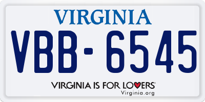 VA license plate VBB6545