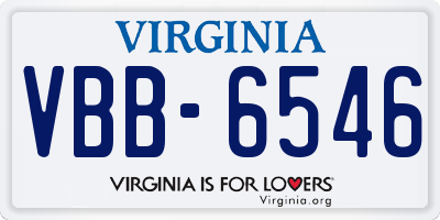 VA license plate VBB6546
