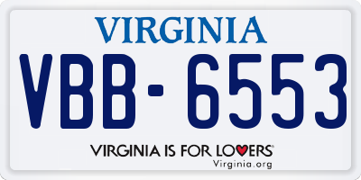 VA license plate VBB6553