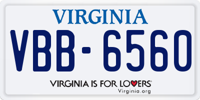 VA license plate VBB6560
