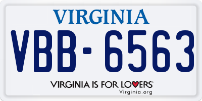 VA license plate VBB6563
