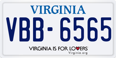 VA license plate VBB6565