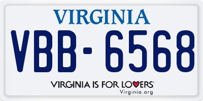 VA license plate VBB6568