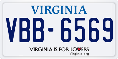VA license plate VBB6569